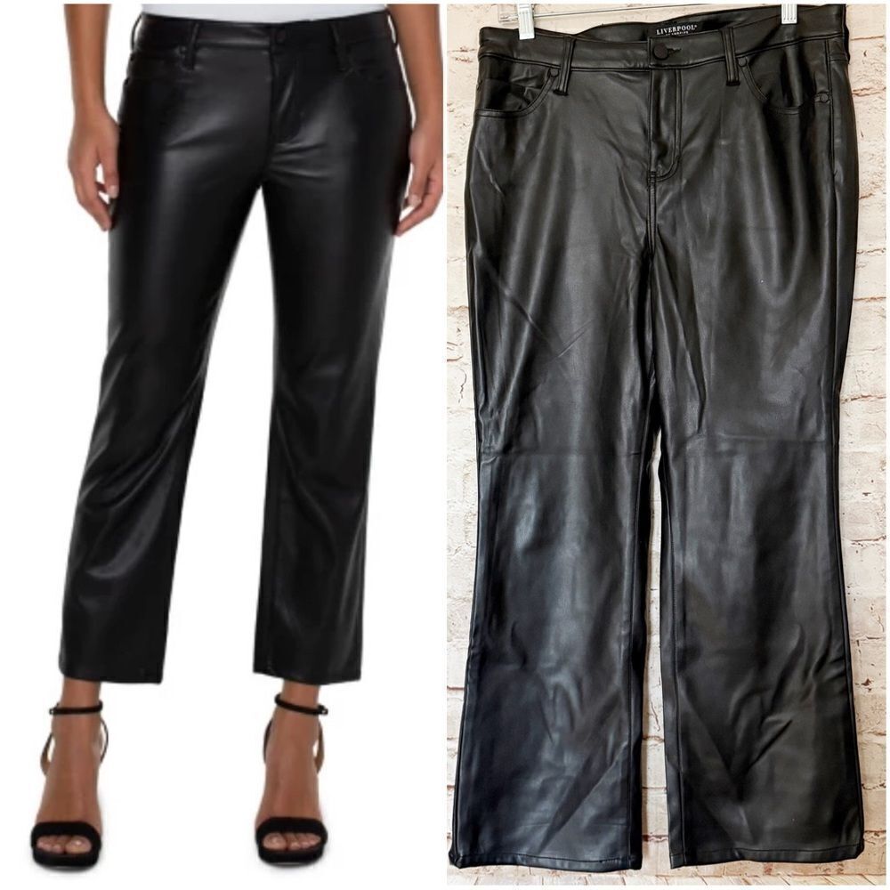 Liverpool Kennedy faux leather cropped pants